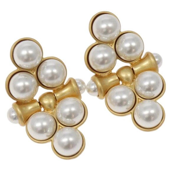 CELINE Pierce Earring Metal Gold Auth bs25884 - Picture 1 of 7